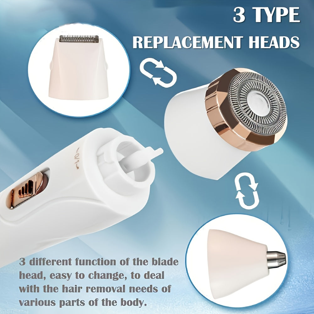 FEIYBA 3-in-1 Electric Hair Remover: USB Rechargeable, Cordless, and Portable for Women