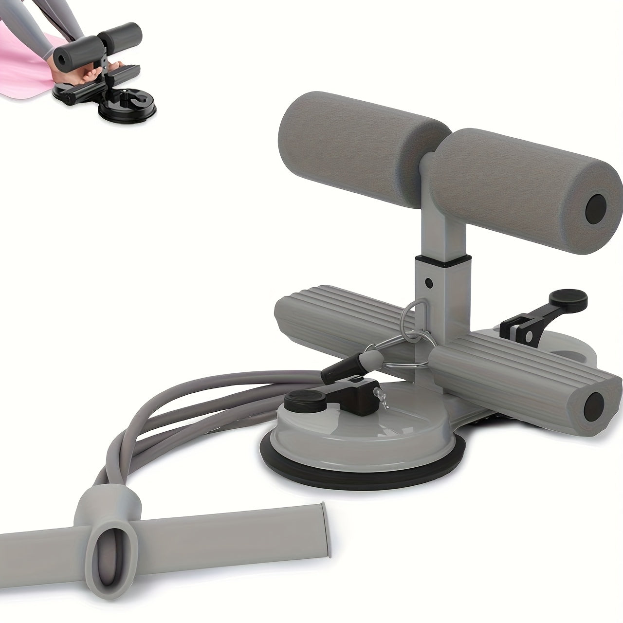 Suction Cup Sit-Up Assistant: Adjustable Abdominal Trainer for Core Strength