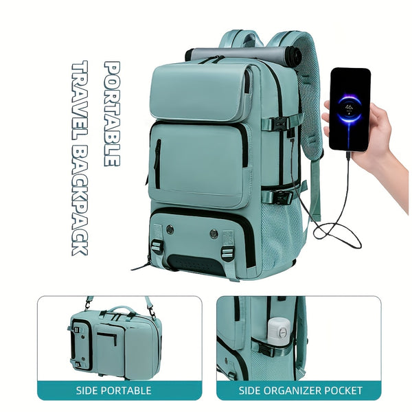 Spacious Unisex Hiking Backpack for Laptop, Travel, and Daily Use