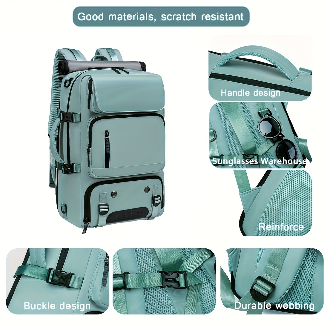 Spacious Unisex Hiking Backpack for Laptop, Travel, and Daily Use