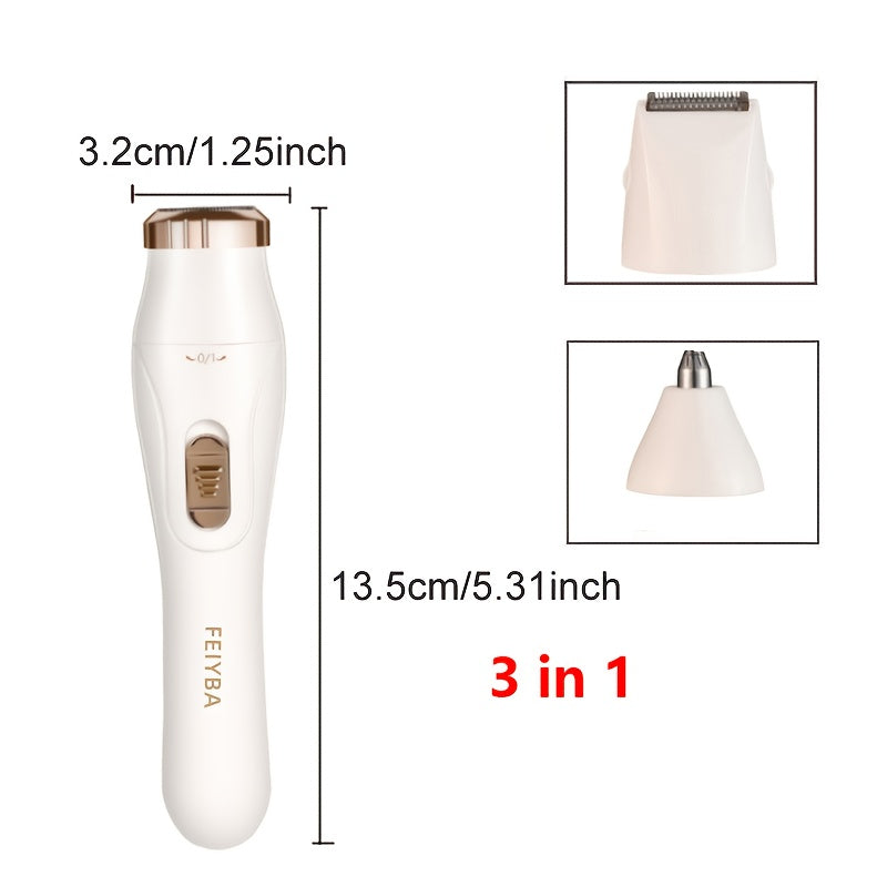 FEIYBA 3-in-1 Electric Hair Remover: USB Rechargeable, Cordless, and Portable for Women