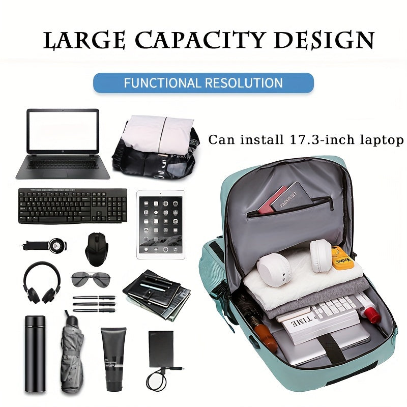 Spacious Unisex Hiking Backpack for Laptop, Travel, and Daily Use