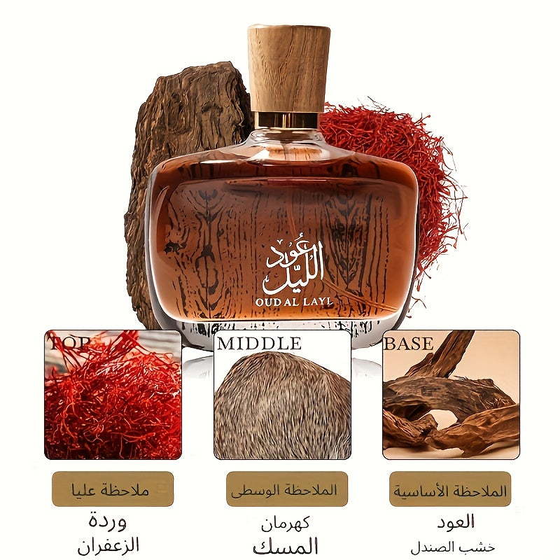 Luxurious Arabian Perfume: Dubai Royalty Men's Long-Lasting Agarwood Cologne.