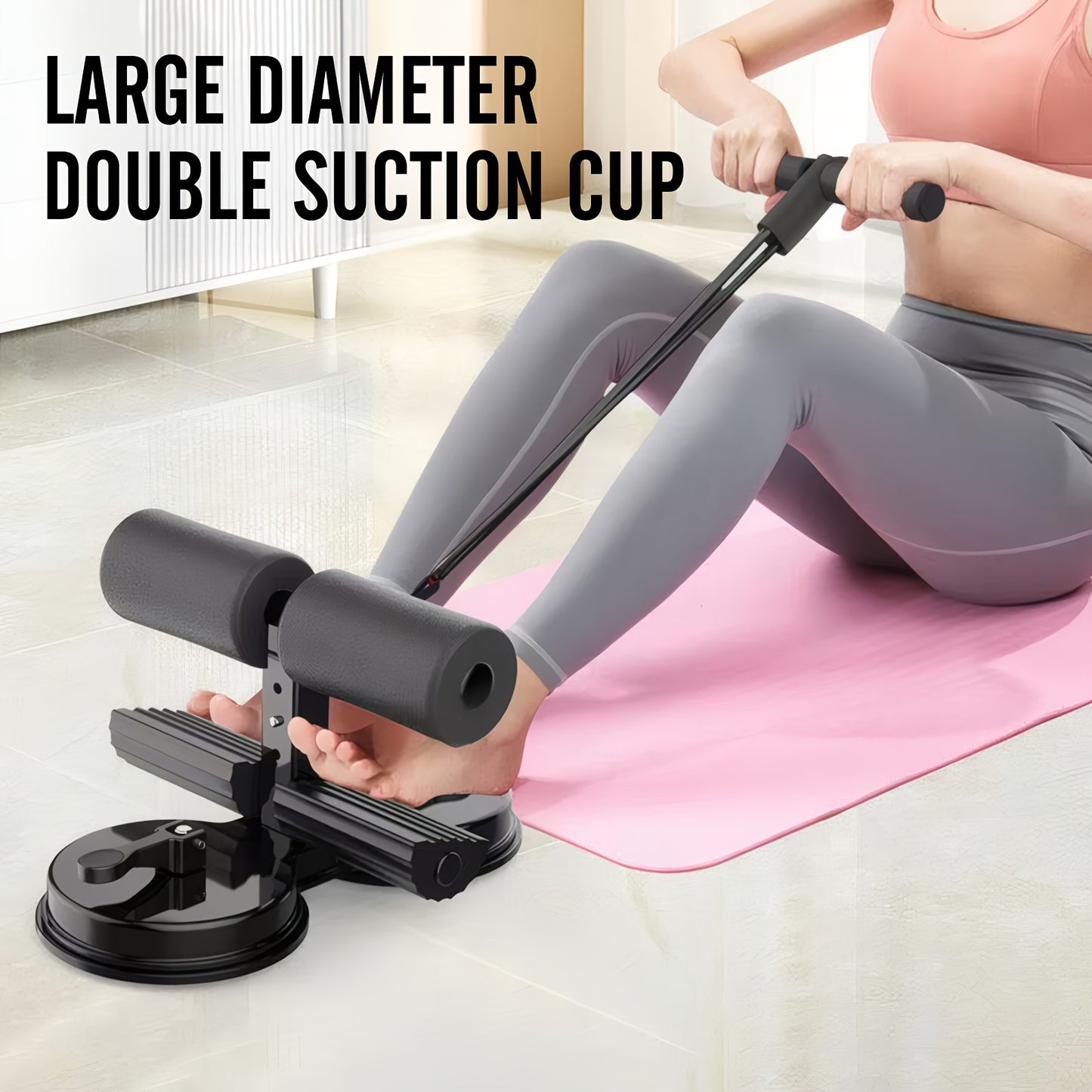 Suction Cup Sit-Up Assistant: Adjustable Abdominal Trainer for Core Strength