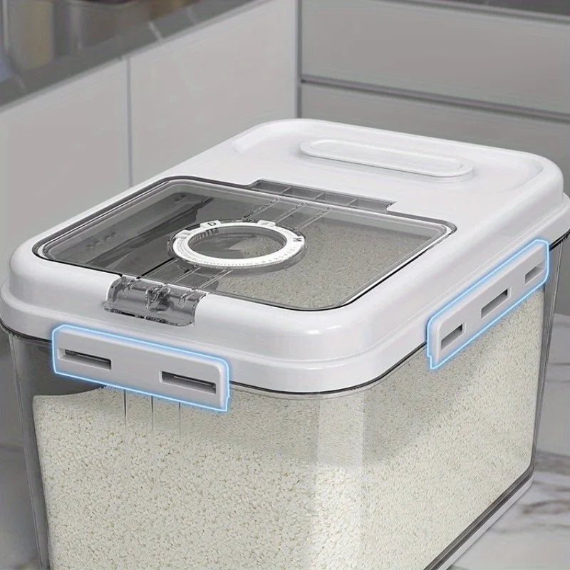 2 Sizes Airtight Food Storage Containers Set -10.8L & 7.8L, per Square Flip Top Rice Canister, Reusable, Insect & Moisture Proof