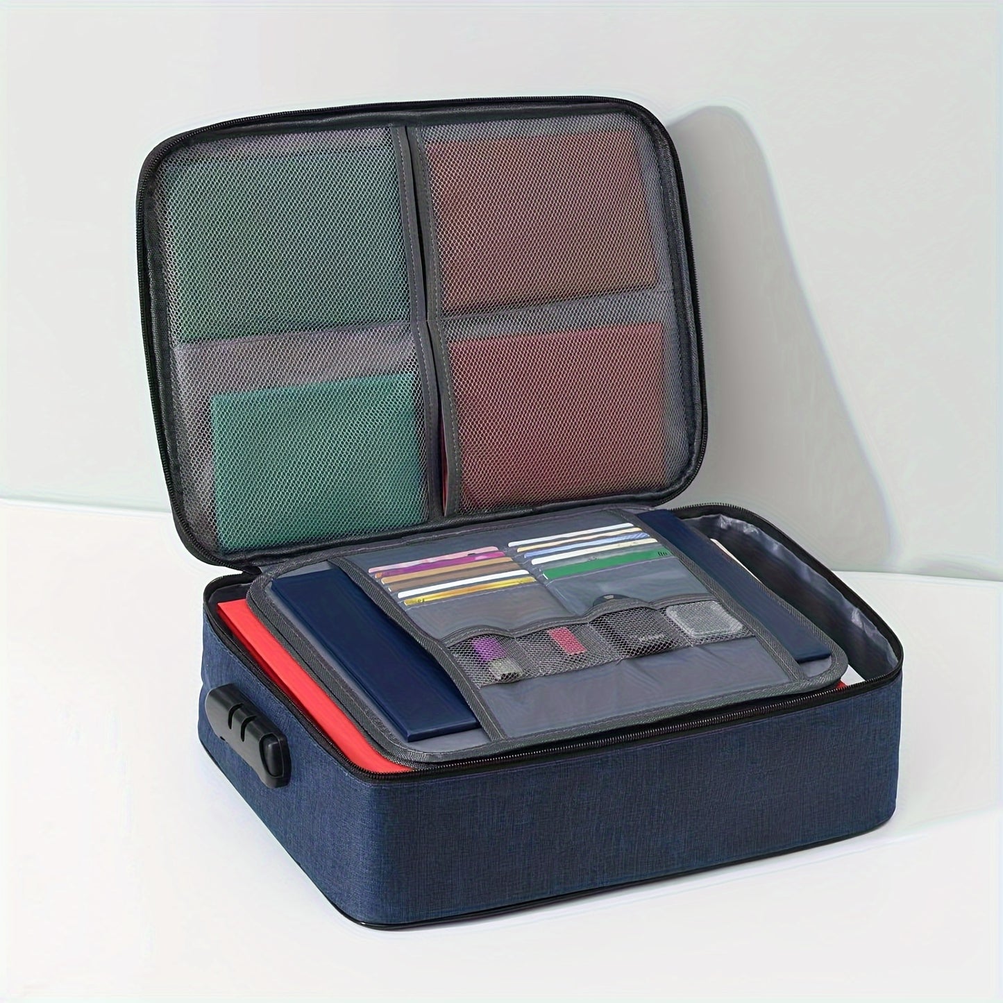 3-Layer Document Bag with Lock, Fire & Water Resistant File Storage