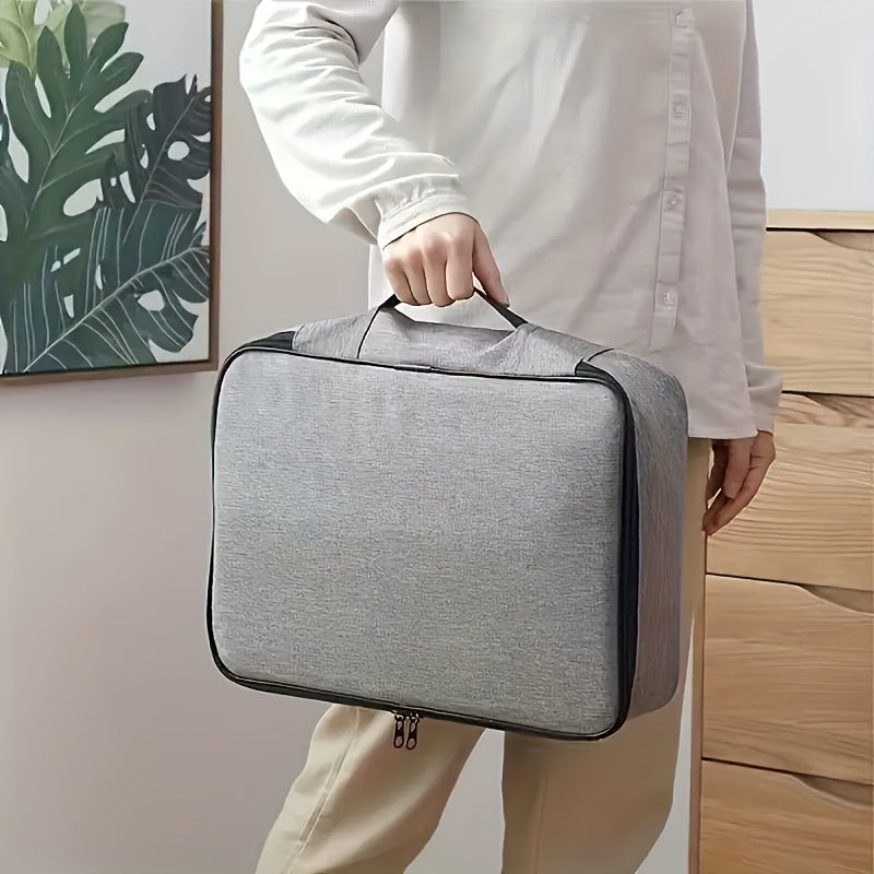 3-Layer Document Bag with Lock, Fire & Water Resistant File Storage