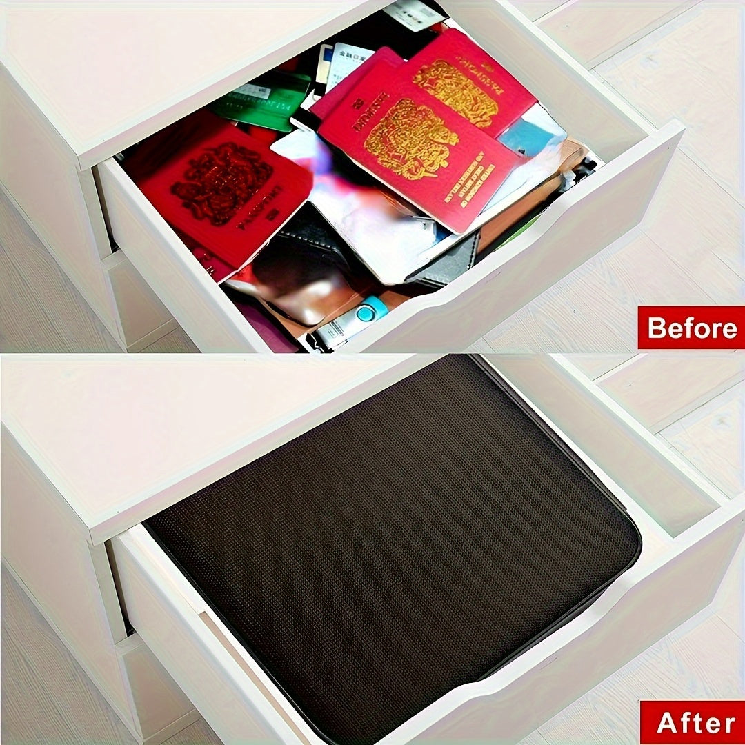3-Layer Document Bag with Lock, Fire & Water Resistant File Storage