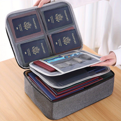 3-Layer Document Bag with Lock, Fire & Water Resistant File Storage