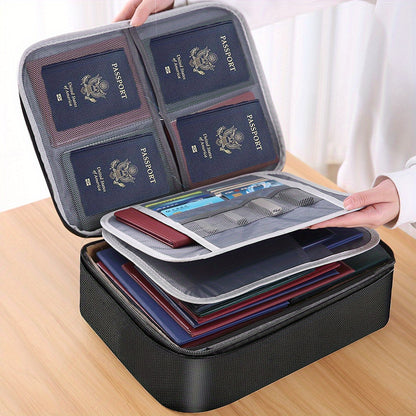 3-Layer Document Bag with Lock, Fire & Water Resistant File Storage