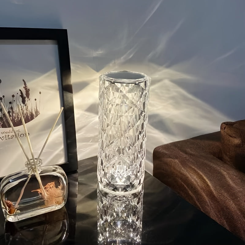 Touch Control Crystal Diamond Lamp: 3-Color Changing LED Night Light for Home, Office, and Party Xyrvona