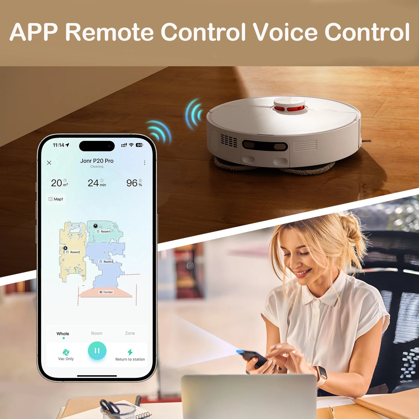 JONR Robot Vacuum P20 Pro International Edition Mopping