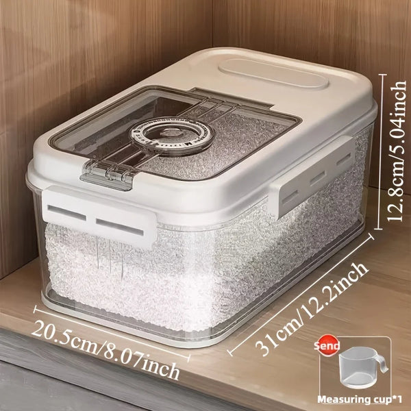 2 Sizes Airtight Food Storage Containers Set -10.8L & 7.8L, per Square Flip Top Rice Canister, Reusable, Insect & Moisture Proof