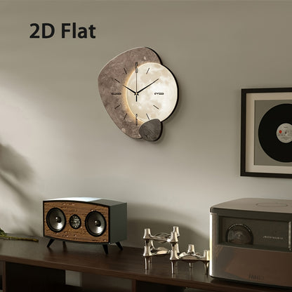 2D Moon Wall Clock: Silent, Modern, and Decorative for Living Rooms, Bedrooms, and Offices